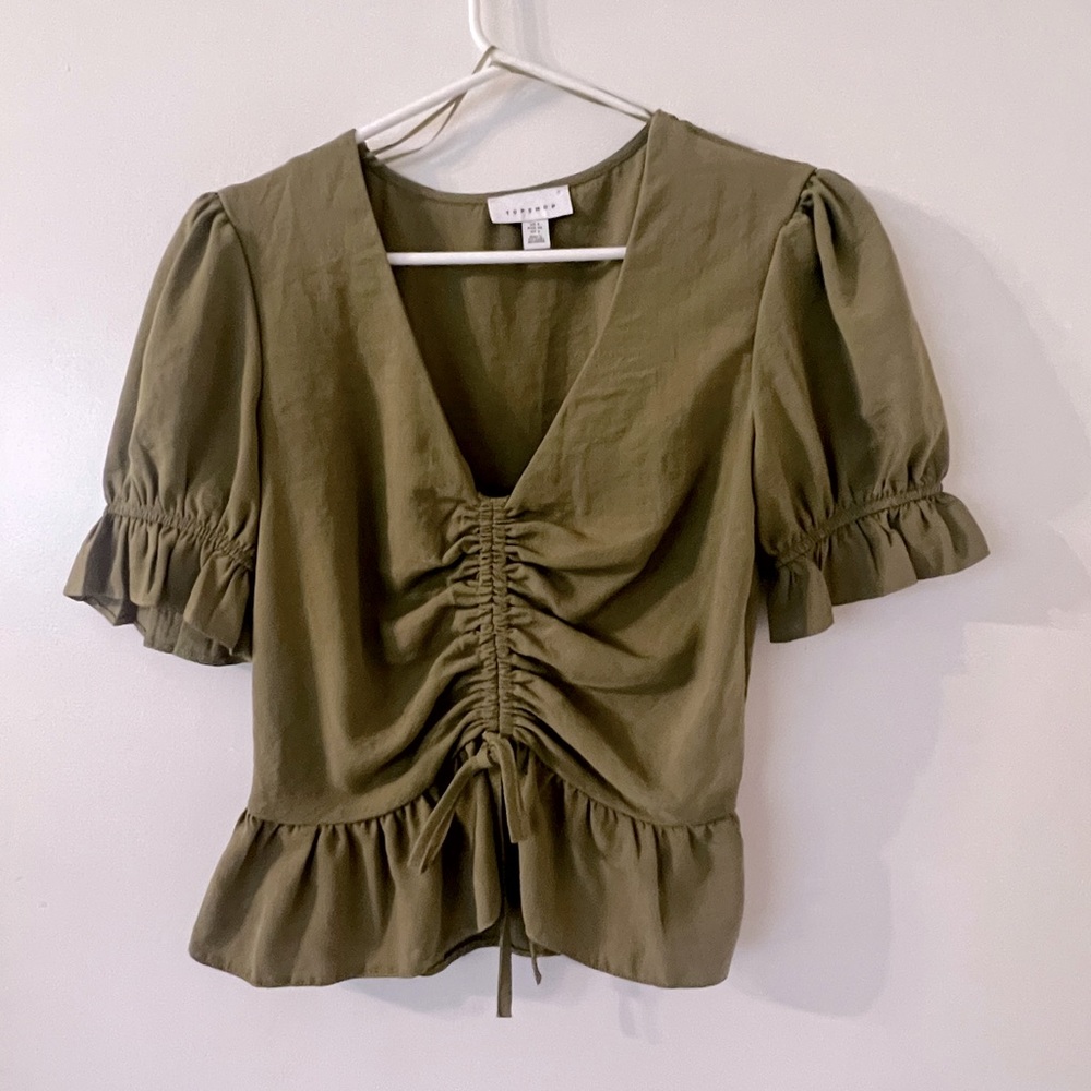 Topshop olive green blouse
